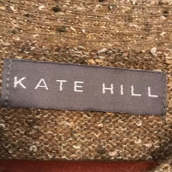 Kate Hill Gold Metallic Cardigan - Size Large - Picture 9 of 13
